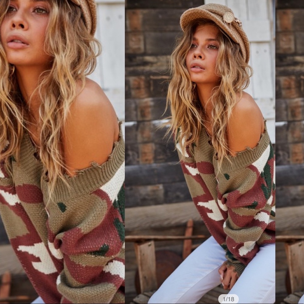 Camo sweater
